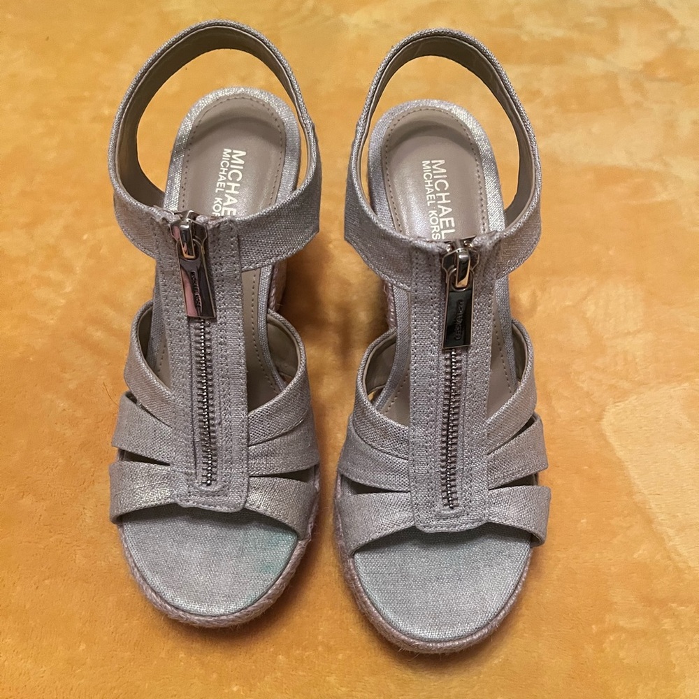 Michael Kors Silver Wedge Sandals
